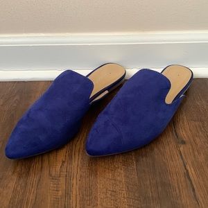 CITYCLASSIFIED Royal Blue Flat Mule Loafers - Size 8.5